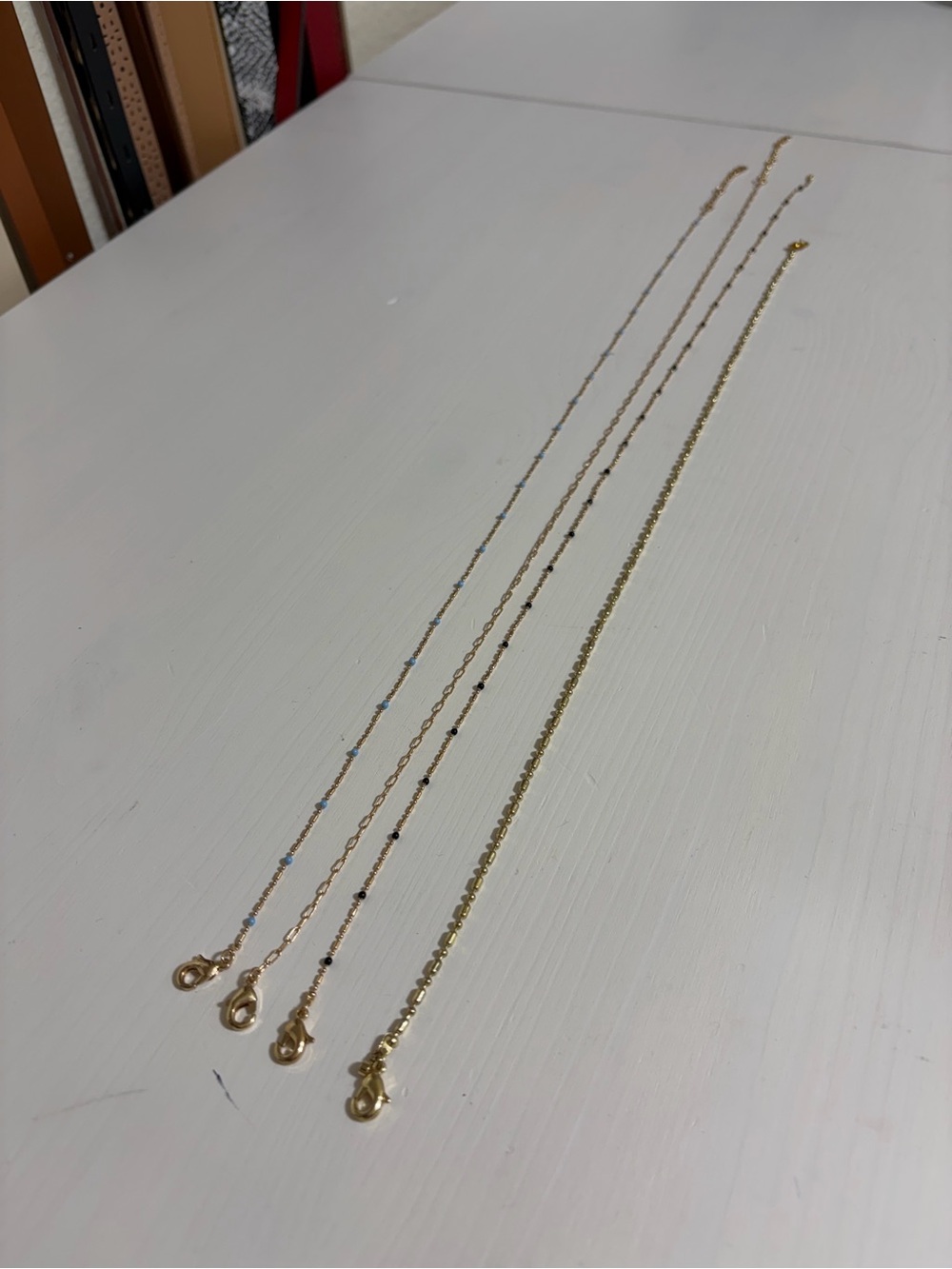 Gold Tone Delicate Chain Necklaces- Women Jewelry